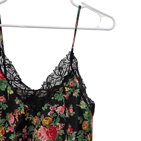 VTG VICTORIA SECRET SMALL GOLD LABEL Y2K FLORAL SATIN LACE SPAGHETTI STRAP CAMI - Picture 4 of 4